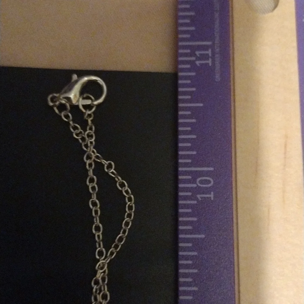 Floating Blue Topaz Rhinestone necklace - Picture 6 of 7